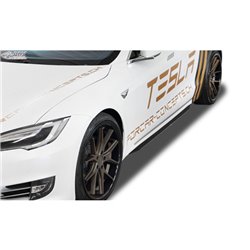 Jupes latérales 'Slim' sur mesure pour Tesla Model S 2014-2016 & 2016- (ABS noir luisant)
