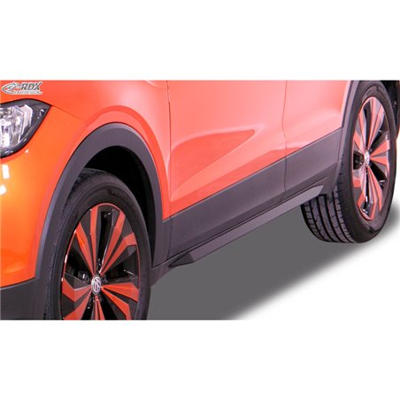 Jupes latérales 'Slim' sur mesure pour Volkswagen T-Cross 2019- (ABS noir luisant)