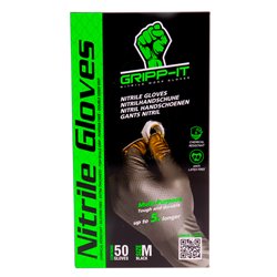 Gripp-It Gants Nitrile - taille M - Noir - Boîte distributrice de 50 pcs