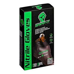 Gripp-It Gants Nitrile - taille XXL - Noir - Boîte distributrice de 50 pcs