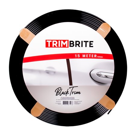 Trimbrite Bande adhésive pour l'intérieur et l'extérieur - Noir - Rouleau de 15 mètres - U-profil 8x5mm