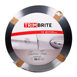 Trimbrite Bande adhésive pour l'intérieur et l'extérieur - Chromé - Rouleau de 15 mètres - U-profil 8x5mm