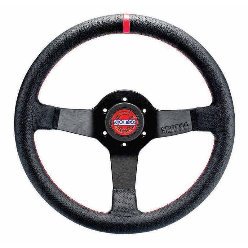 Sparco Volant Universel Champion - Cuir Noir - Diamètre 330mm