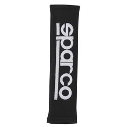 Sparco Protège Ceinture de Sécurité GT - Noir + Logo - 2 pièces