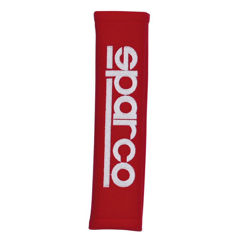Sparco Protège Ceinture de Sécurité GT - Rouge + Logo - 2 pièces