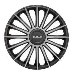 Sparco Enjoliveurs Treviso - 13-pouces - Noir/Argent - Set de 4 pièces