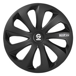 Sparco Enjoliveurs Sicilia - 14-pouces - Noir/Carbone - Set de 4 pièces