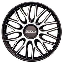 Sparco Enjoliveurs Roma - 14-pouces - Argent/Noir - Set de 4 pièces