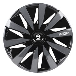 Sparco Enjoliveurs Lazio - 15-pouces - Noir/Gris - Set de 4 pièces