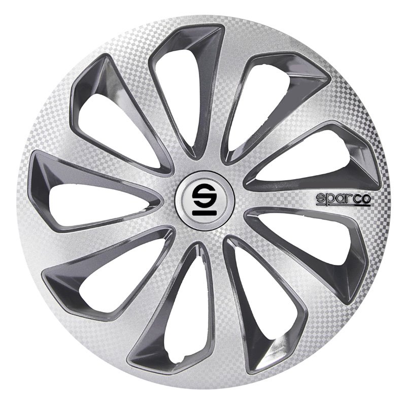 Sparco Enjoliveurs Sicilia - 16-pouces - Argent/Gris/Carbone - Set de 4 pièces