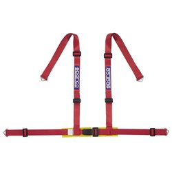 Sparco 4-Point Ceinture sport - Rouge - incl. Protecteur de hanche & fixation à vis (Homologation E)