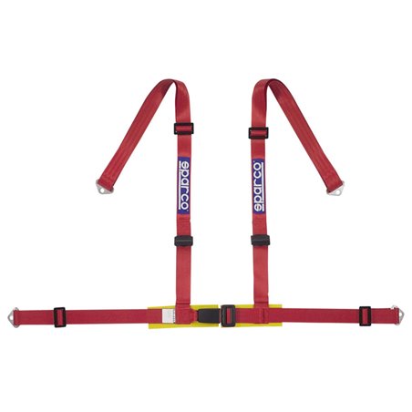 Sparco 4-Point Ceinture sport - Rouge - incl. Protecteur de hanche & fixation à vis (Homologation E)