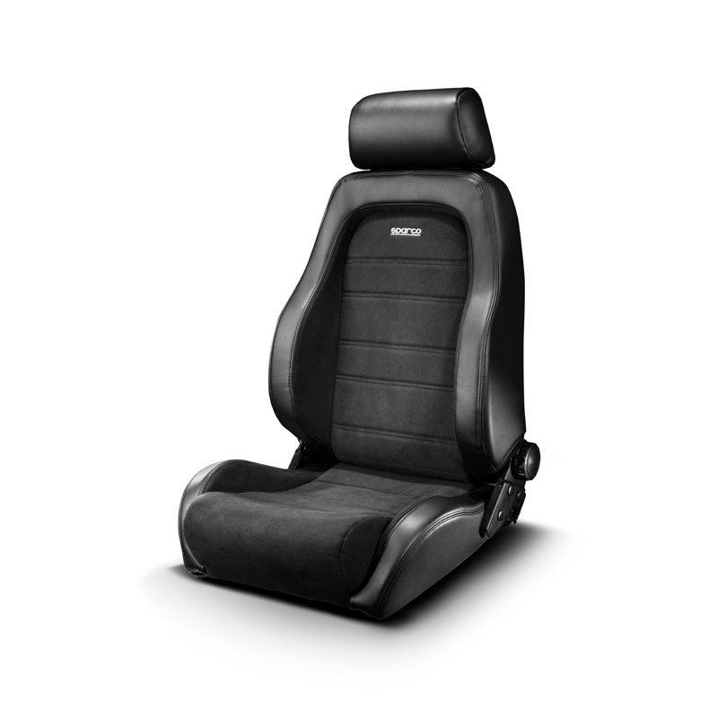 Sparco Siège Baquet GT - Skaï Noir + Microfibre Noir - Réglable