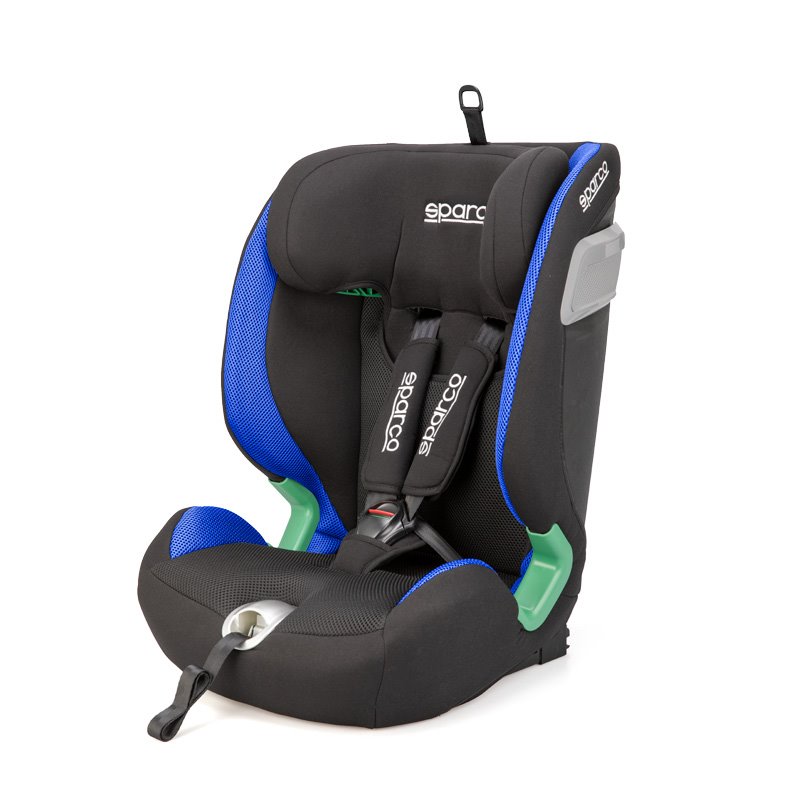 Sparco Siège enfant SK5000I (Isofix) Noir/Bleu i-Size 76-150cm (ECE-R129/03)