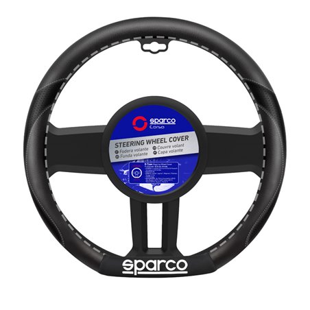 Sparco Couvre-Volant SPC - Type-D 37,5cm - sur mesure pour Citroën/Peugeot/Renault/Toyota/Volkswagen