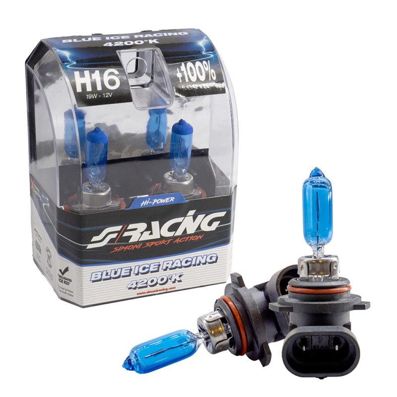Simoni Racing Ampoules Halogène 'Blue Ice Racing' H16 (PS24W) (4200K) 12V/24W, set de 2 pièces ECE-R37
