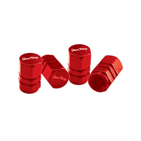 Simoni Racing Bouchons de Valve Hexagonal - Rouge - 4 pièces