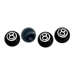 Simoni Racing Bouchons de Valve 8-Ball - Noir/Blanc - 4 pièces