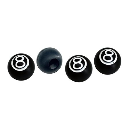 Simoni Racing Bouchons de Valve 8-Ball - Noir/Blanc - 4 pièces