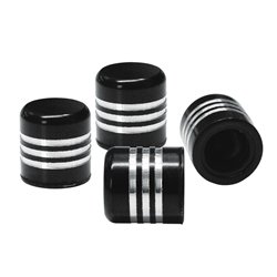 Simoni Racing Bouchons de Valve Line - Noir/Aluminium - 4 pièces