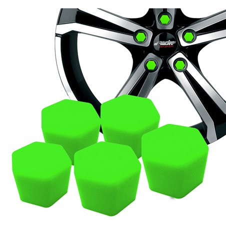 Simoni Racing Caches-Écrou de Roue Soft Sil - 19mm - Vert - Set de 20 pièces