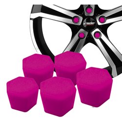 Simoni Racing Caches-Écrou de Roue Soft Sil - 19mm - Rose - Set de 20 pièces