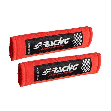 Simoni Racing Protège Ceinture de Sécurité Sport - Rouge - 2 pièces