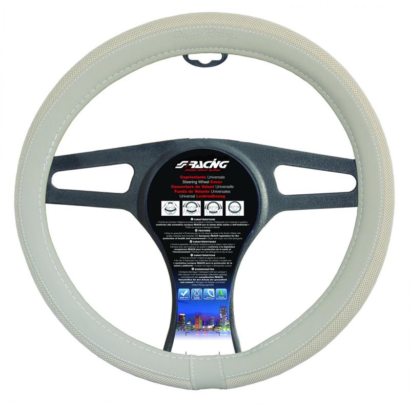 Simoni Racing Couvre-Volant 500 - Eco-Cuir Crème/Coton - 37-39cm