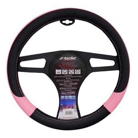 Simoni Racing Couvre-Volant Pink Lady - Eco-Cuir Noir/Rose - 37-39cm