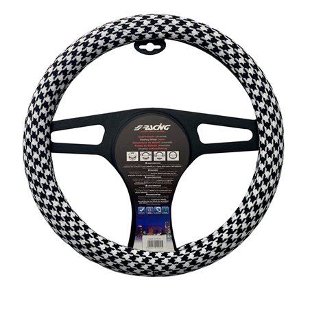 Simoni Racing Couvre-Volant Pied de Poule - Textile Noir/Blanc - 37-39cm