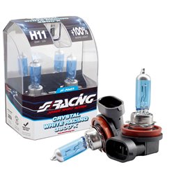 Simoni Racing Ampoules Halogène 'Crystal White Racing' H11 (3800K) 12V/55W, set de 2 pièces ECE-R37
