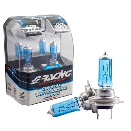 Simoni Racing Ampoules Halogène 'Crystal White Racing' H7 (3800K) 12V/55W, set de 2 pièces ECE-R37