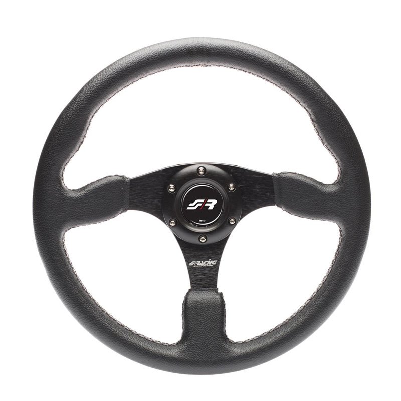 Simoni Racing Volant Universel Defender - Eco-Cuir Noir - Diamètre 350mm