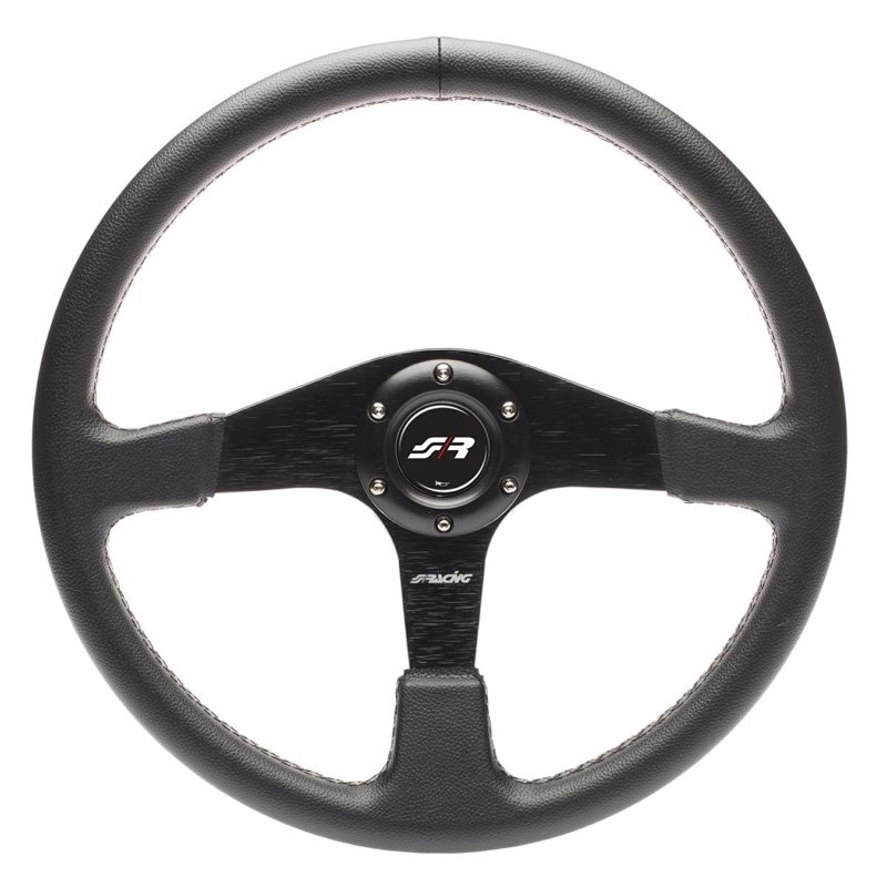 Simoni Racing Volant Universel Defender - Eco-Cuir Noir - Diamètre 380mm