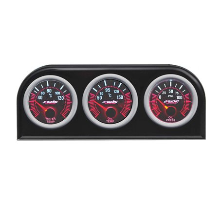 Simoni Racing DIN panneau métal de l'instrument pour 3x52 mm instruments noir