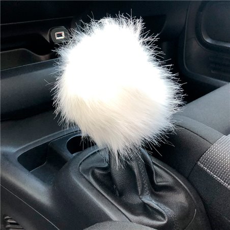 Simoni Racing Housse pour Pommeau de Vitesse Fluffy Fur - Blanc