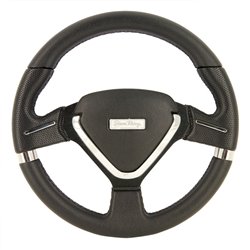Simoni Racing Volant Universel Montecarlo - Eco-Cuir Noir - Diamètre 320mm