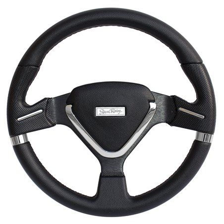 Simoni Racing Volant Universel Montecarlo - Eco-Cuir Noir - Diamètre 350mm