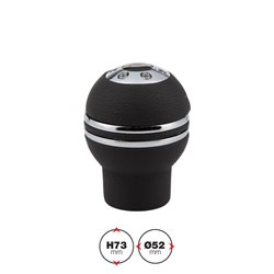 Simoni Racing Pommeau de Vitesse Indigo - Cuir Noir/Chrome