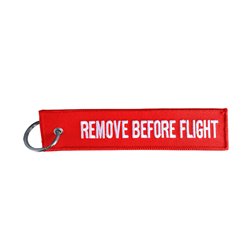Simoni Racing Porte-Clés Remove Before Flight - Rouge
