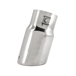 Simoni Racing enjoliveur d'échappement Ovale/Oblique Inox - 77x72xL140mm - Montage ->62mm