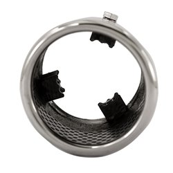 Simoni Racing enjoliveur d'échappement Rond/Oblique Inox - Ø76xL128mm - Montage ->68mm.