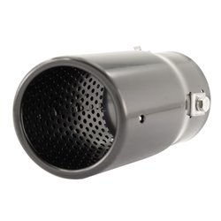 Simoni Racing enjoliveur d'échappement Ovale/Oblique Noir - 76x80xL128mm - Montage ->68mm