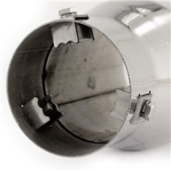 Simoni Racing enjoliveur d'échappement Rond Inox - Ø103xL200mm - Montage ->72mm