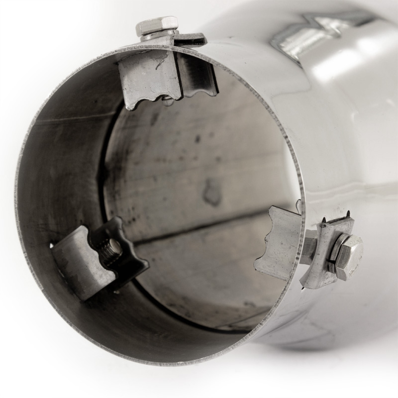 Simoni Racing enjoliveur d'échappement Rond Inox - Ø103xL200mm - Montage ->72mm