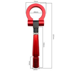 Simoni Racing Crochet de Remorquage - Métal - Rouge - Longueur 23.7cm