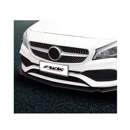 Simoni Racing Spoiler avant universelle 'Lip Splitter' - 3-pièces - ABS Noir + 'Wings' en look-carboné