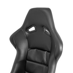 Siège baquet 'BS1' - Simili Cuir Noir - Dossier fixe en polyester - incl. glissières