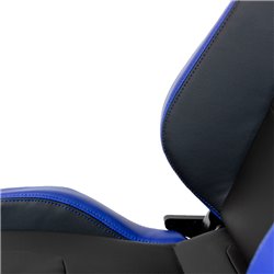 Siège baquet 'RS6-II' - Noir-Mattes/Simili Cuir Bleu - Dossier régable - incl. glissières