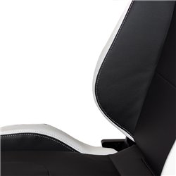 Siège baquet 'RS6-II' - Noir-Mattes/Simili Cuir Blanc - Dossier régable - incl. glissières